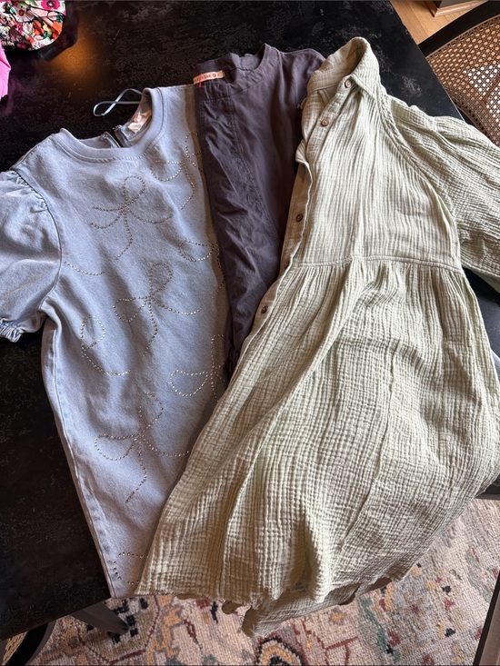Dresses & Skirts - Girls Light Sage Green Button-Front Gauze Dress
